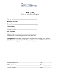 Document preview: Voca Unit Contract Amendment Request - Missouri