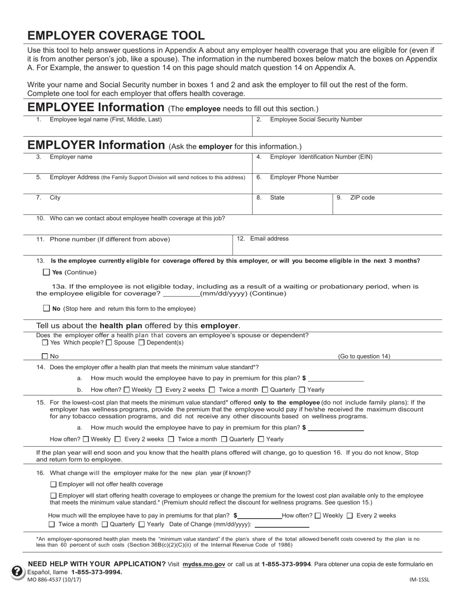 Form MO886-4537 - Fill Out, Sign Online and Download Fillable PDF ...