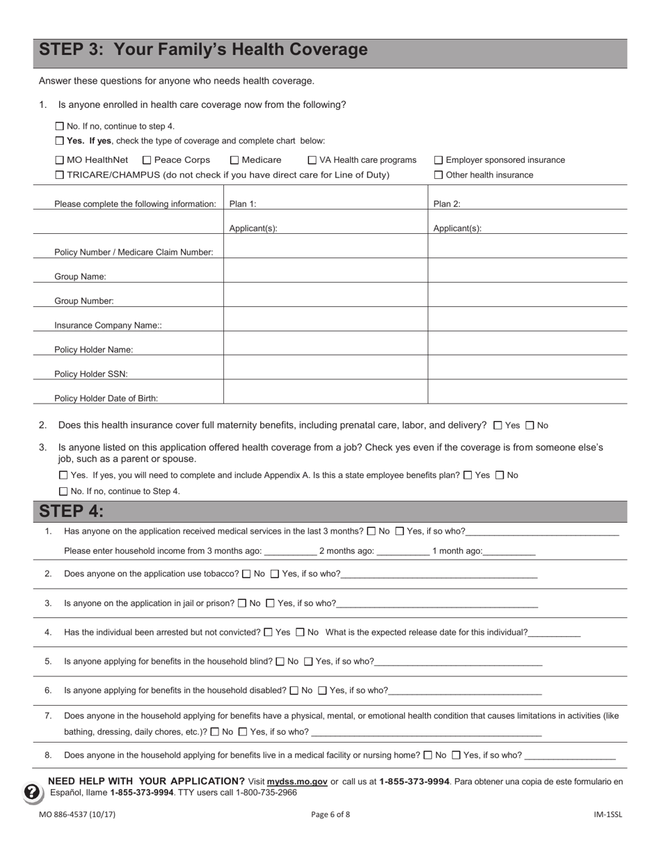 Form MO886-4537 Application for Health Coverage  Help Paying Costs - Missouri, Page 7