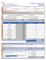 Document preview: Victims of Crime Act Invoice - Missouri