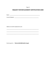 Document preview: Figure 3 Request for Replacement Certification Card - Missouri