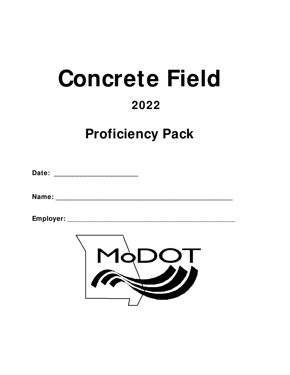 Concrete Field Proficiency Pack - Missouri, Page 1