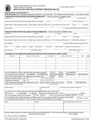 Document preview: Form CS-300EZ Application for Child Support Services - Missouri