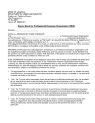 Document preview: Surety Bond for Professional Employer Organization (Peo) - Montana