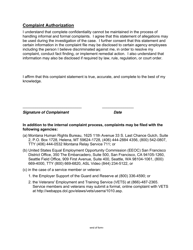 Discrimination Complaint Resolution Form - Montana, Page 3