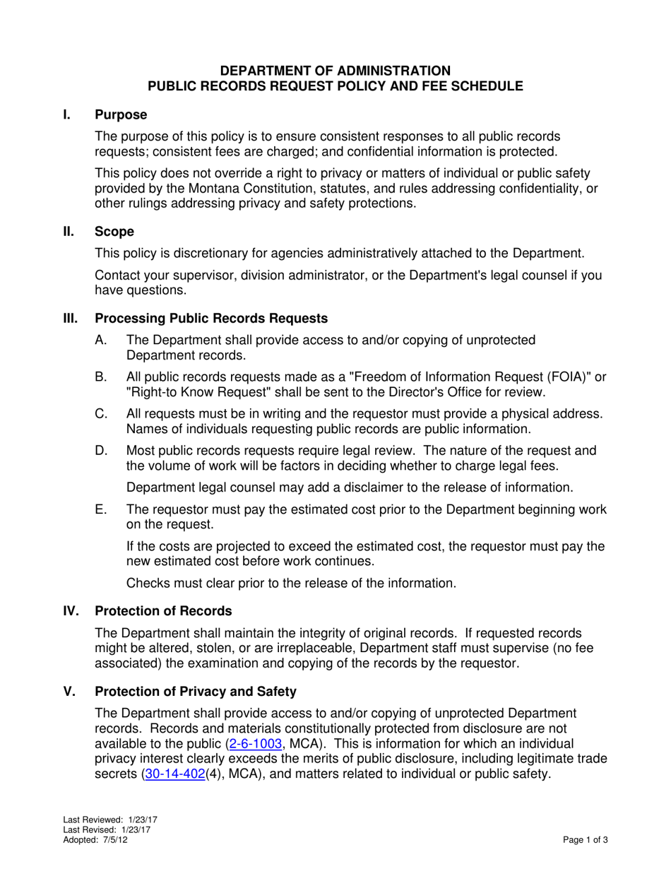 Public Record Request - Montana, Page 2