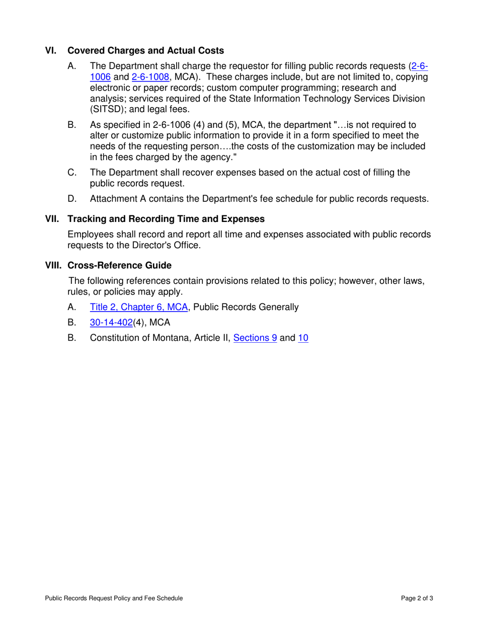 Public Record Request - Montana, Page 3