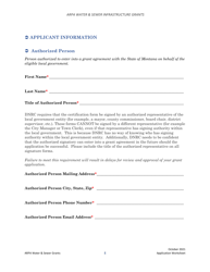 Arpa Water &amp; Sewer Infrastructure Grant Application Worksheet - Montana, Page 4