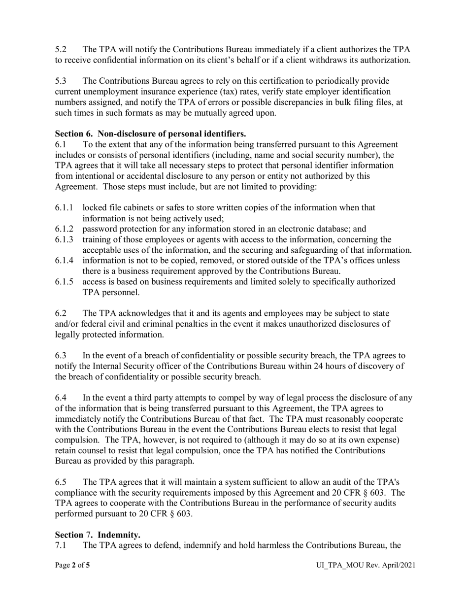 Agreement for Confirmation of Client Signed Authorization and Transfer and Use of Information - Montana, Page 2