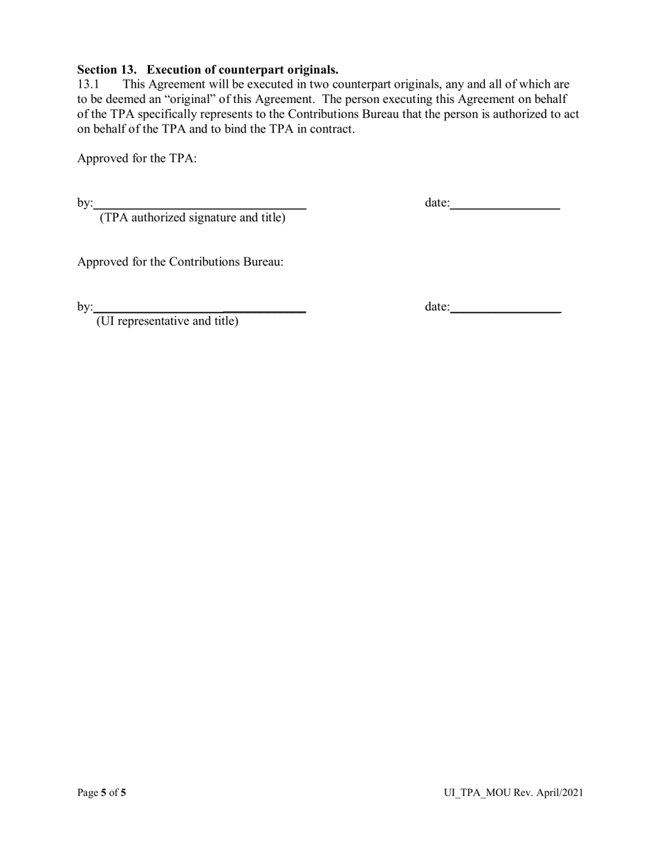 Agreement for Confirmation of Client Signed Authorization and Transfer and Use of Information - Montana, Page 5
