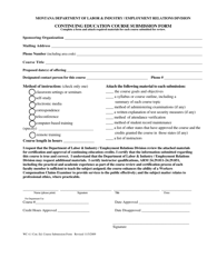 Form WC4.1 &quot;Continuing Education Course Submission Form&quot; - Montana