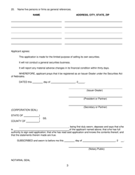Application for Registration as Issuer-Dealer - Nebraska, Page 3