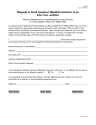 Form HPS-403 &quot;Request to Send Protected Health Information to an Alternate Location&quot; - Montana