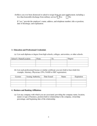 Biographical and Personal Financial Statement for Use With Conditional Bank Charter Application - Nebraska, Page 5