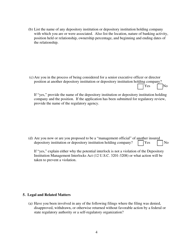 Biographical and Personal Financial Statement for Use With Conditional Bank Charter Application - Nebraska, Page 6