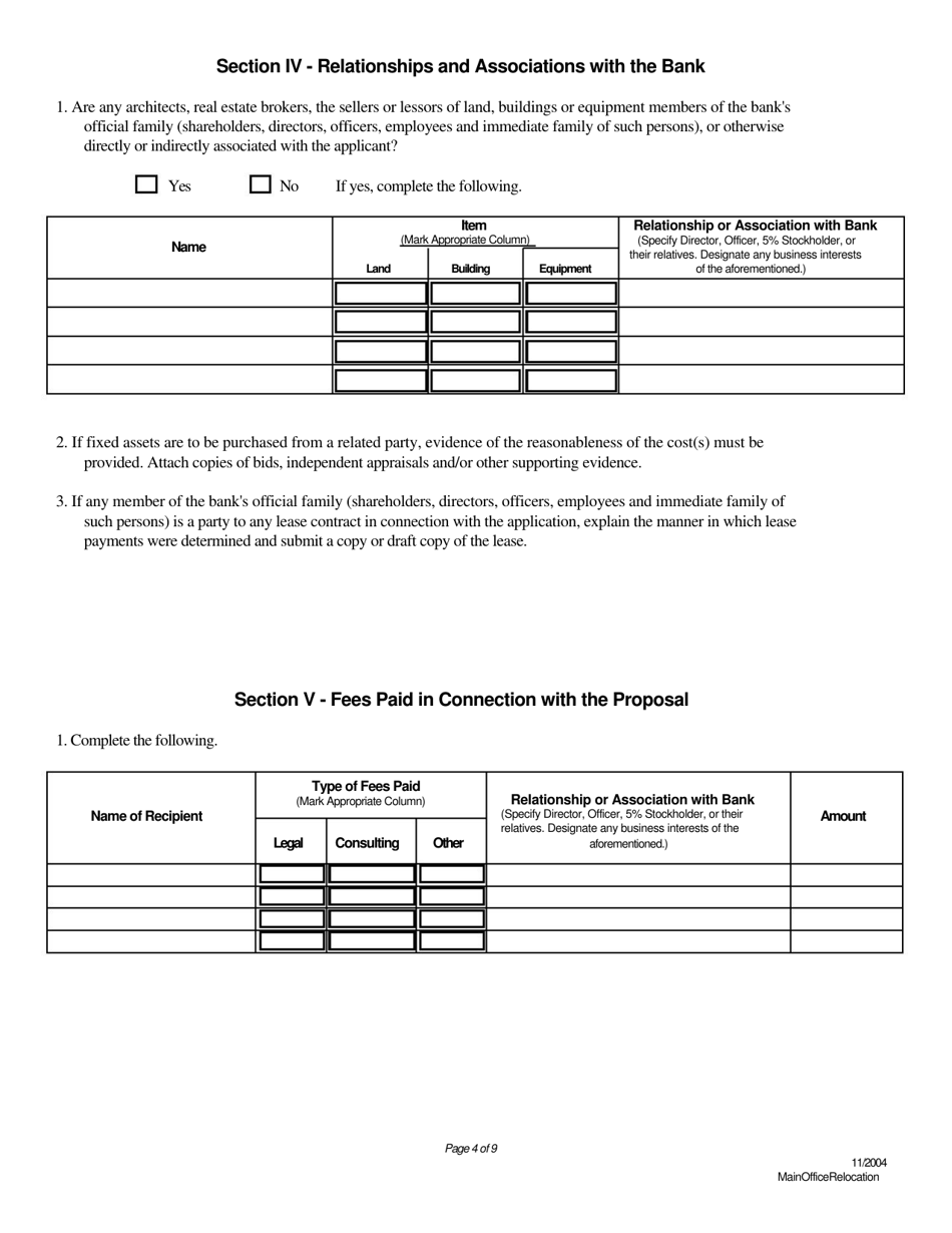 Application to Move Main Office - Nebraska, Page 4