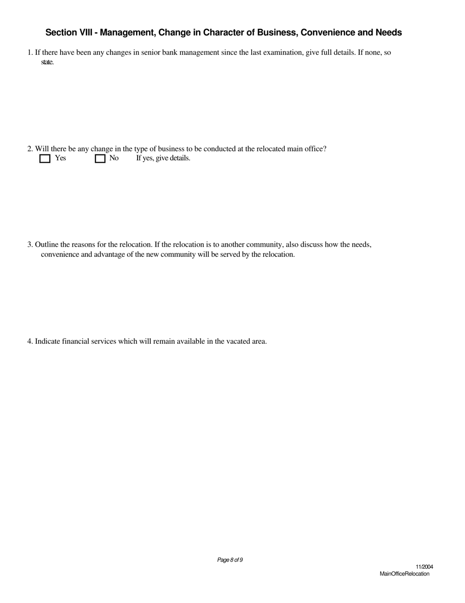 Application to Move Main Office - Nebraska, Page 8
