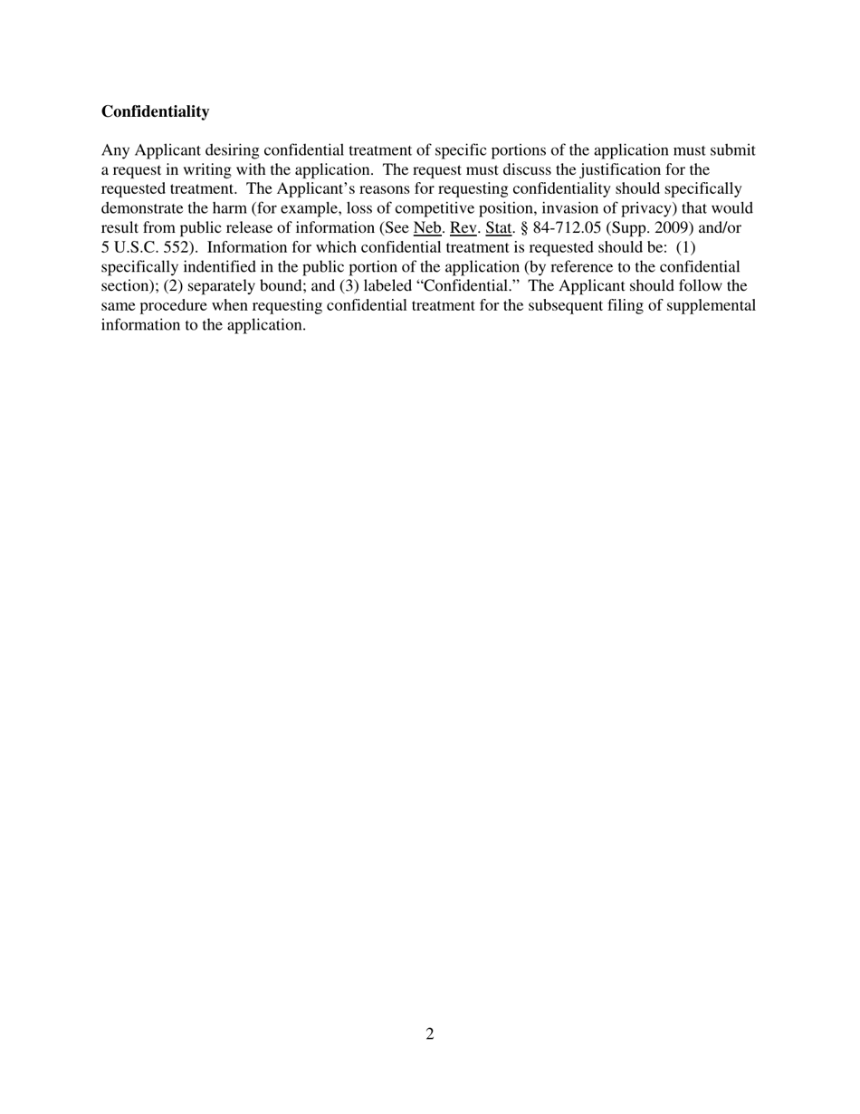 Conditional State Bank Charter Application - Nebraska, Page 2