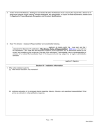 Application for Approval of Director - Nebraska, Page 2