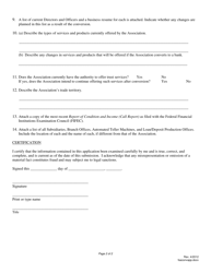 Federal Savings Association Application to Convert to a Nebraska State Bank - Nebraska, Page 2
