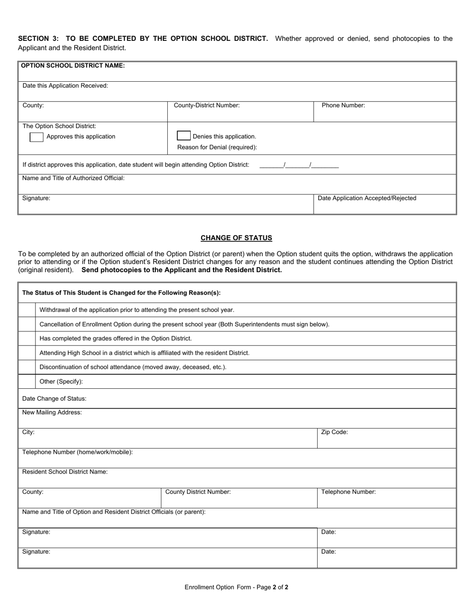 Form NDE25-010 Application for Student Transfer - Nebraska Enrollment Option Program - Nebraska, Page 2