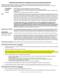 Document preview: Instrucciones para Formulario NDE25-010 Solicitud De Transferencia Del/De La Alumno(A) Programa De Opcion De Inscripcion De Nebraska - Nebraska (Spanish)