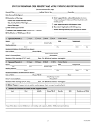 State of Montana Case Registry and Vital Statistics Reporting Form - Montana, Page 2