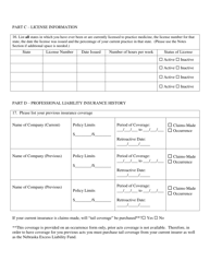 Nebraska Residual Malpractice Insurance Authority Professional Liability Application Occurrence Form - Nebraska, Page 3