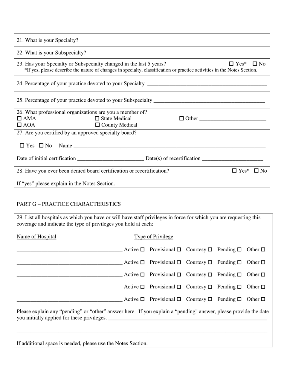 Nebraska Residual Malpractice Insurance Authority Professional Liability Application Occurrence Form - Nebraska, Page 5