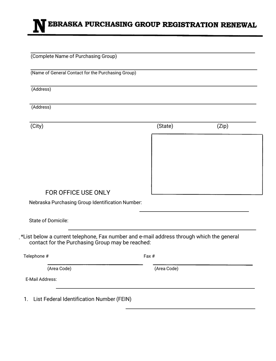 Nebraska Purchasing Group Registration Renewal - Nebraska, Page 3
