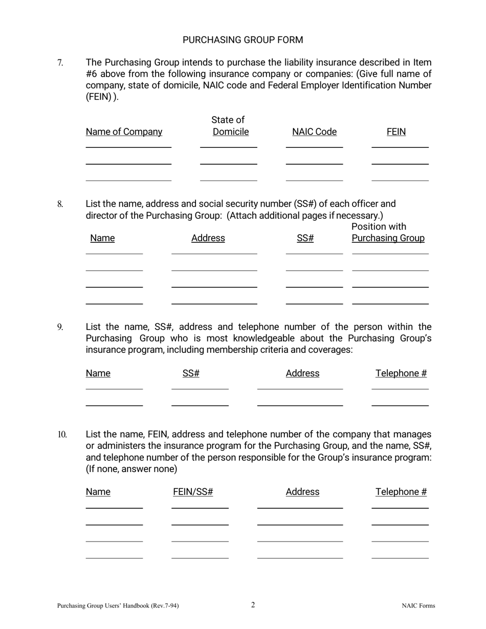 Purchasing Group Notice and Registration Form - Nebraska, Page 5