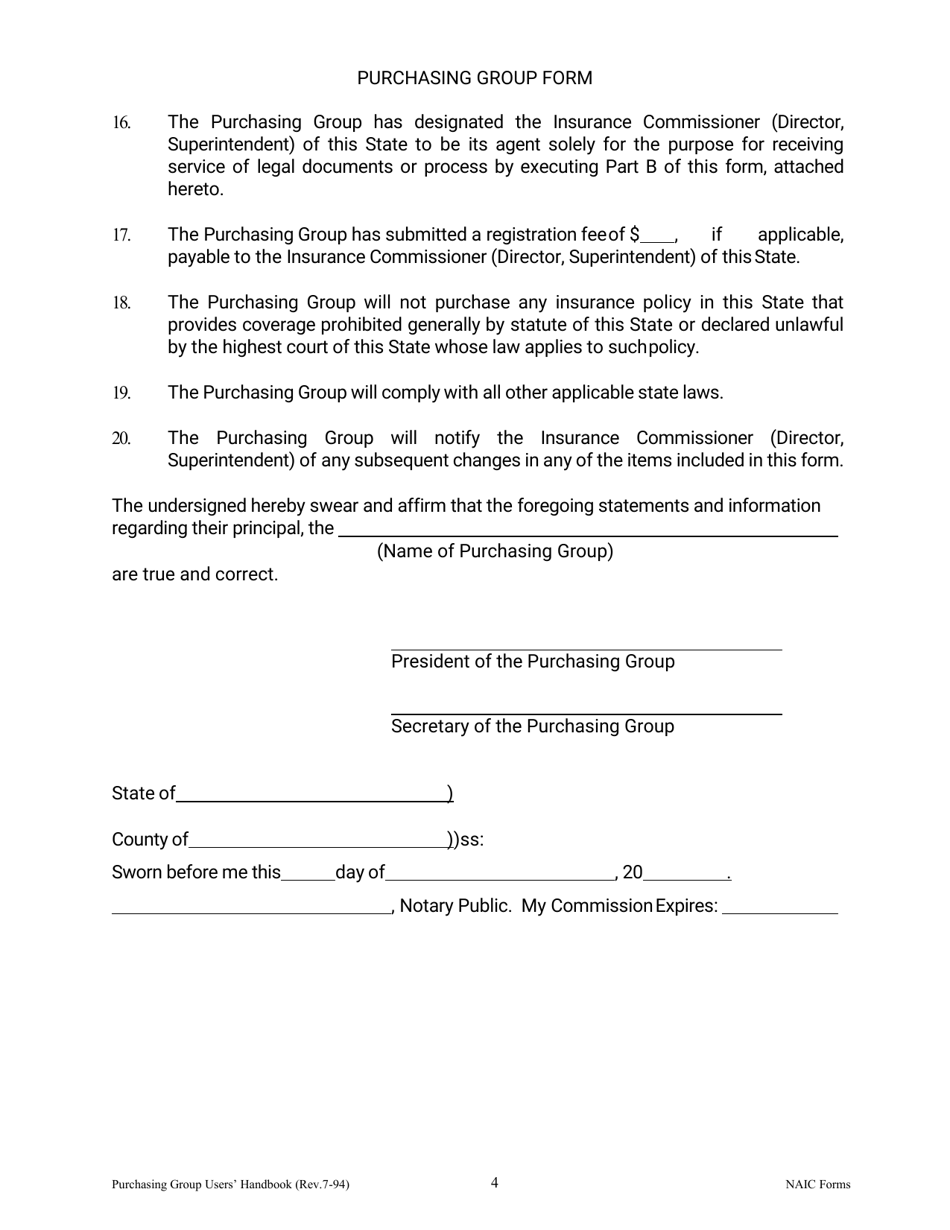 Purchasing Group Notice and Registration Form - Nebraska, Page 7
