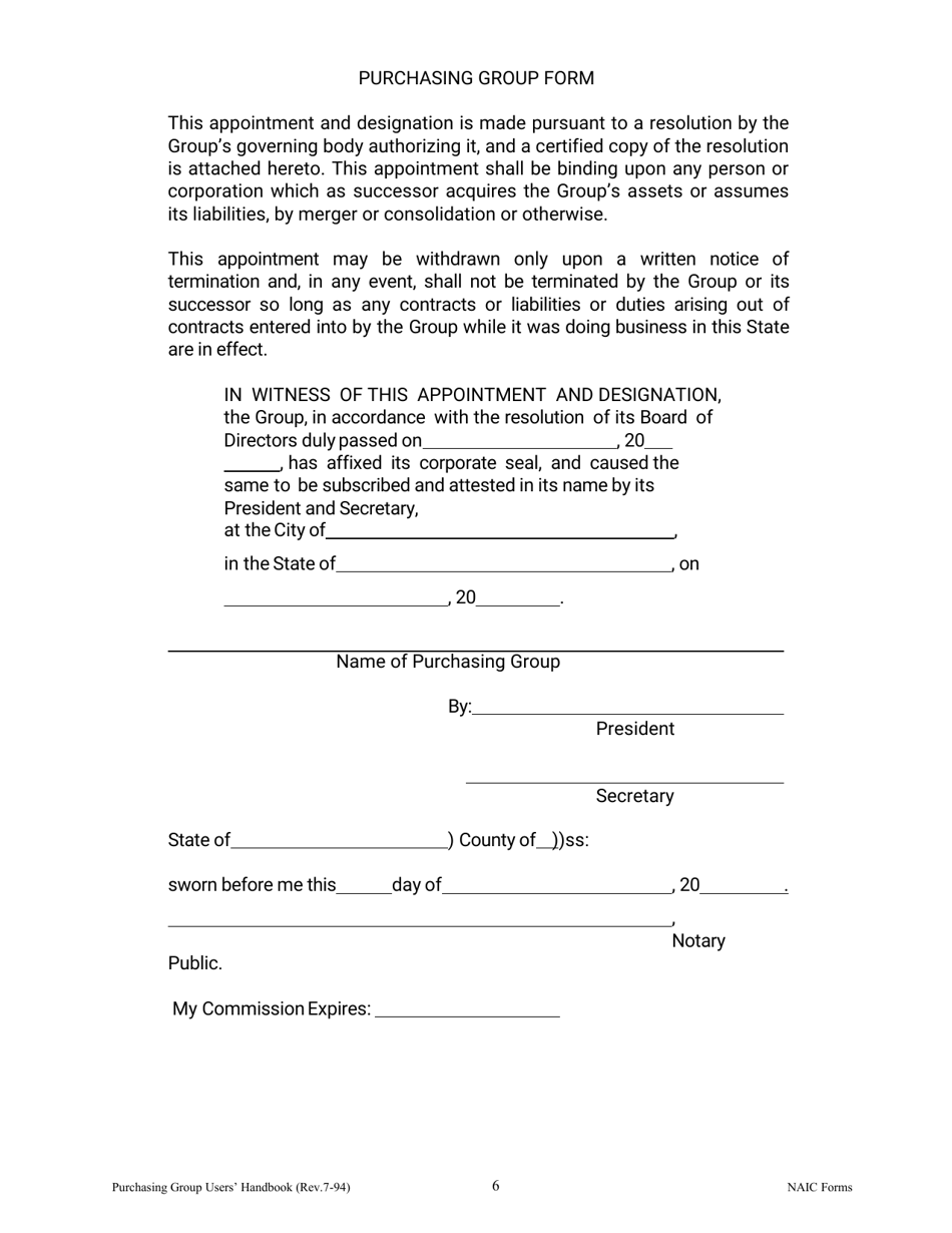 Purchasing Group Notice and Registration Form - Nebraska, Page 9