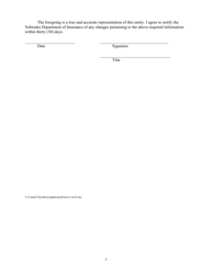 Multiple Employer Welfare Arrangement Application for Certificate of Registration - Nebraska, Page 5