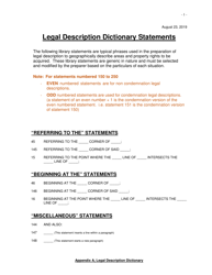 Appendix A &quot;Legal Description Dictionary Statements&quot; - Nebraska