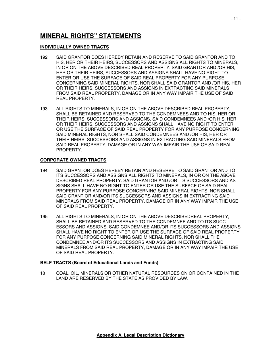 Appendix A Legal Description Dictionary Statements - Nebraska, Page 11