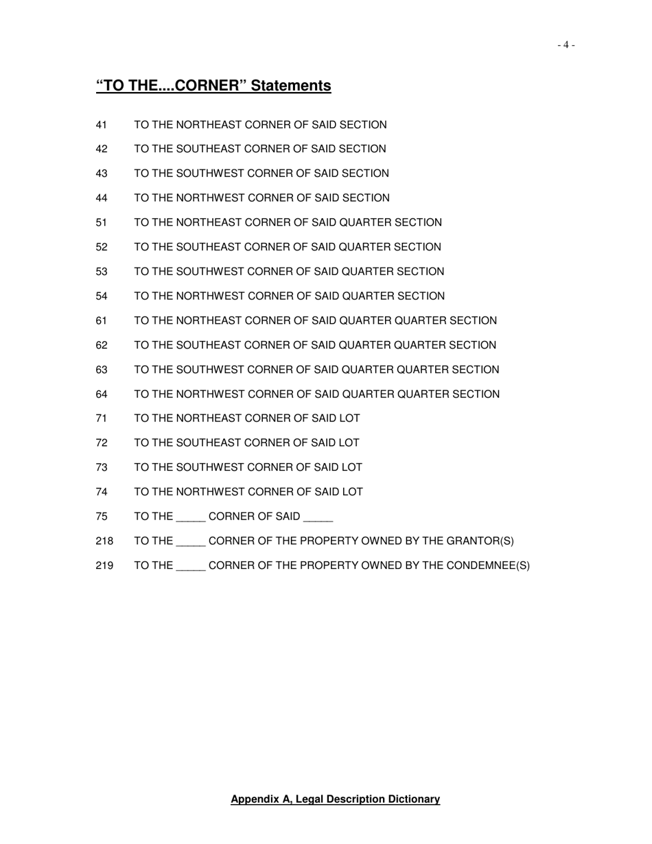 Appendix A Legal Description Dictionary Statements - Nebraska, Page 4