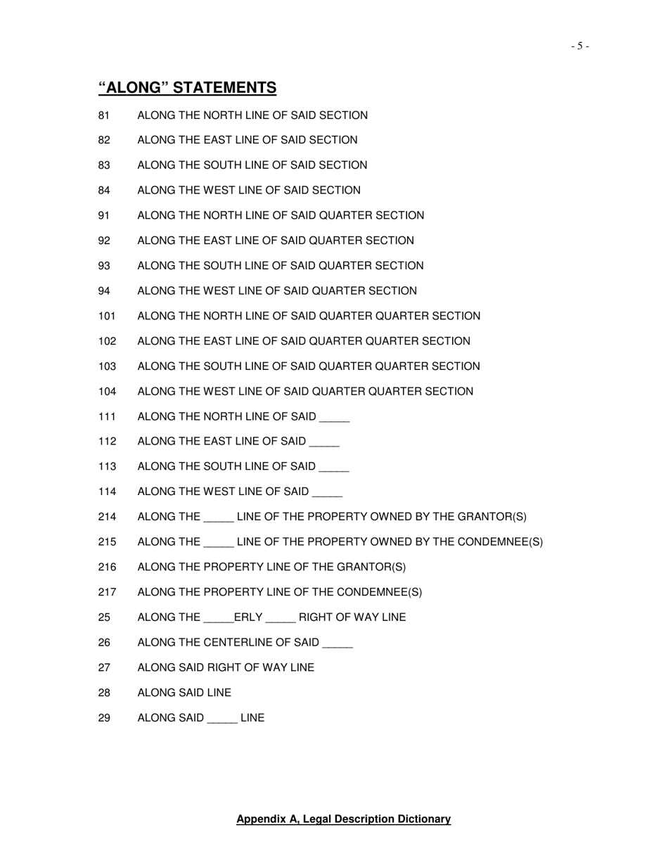 Appendix A Legal Description Dictionary Statements - Nebraska, Page 5