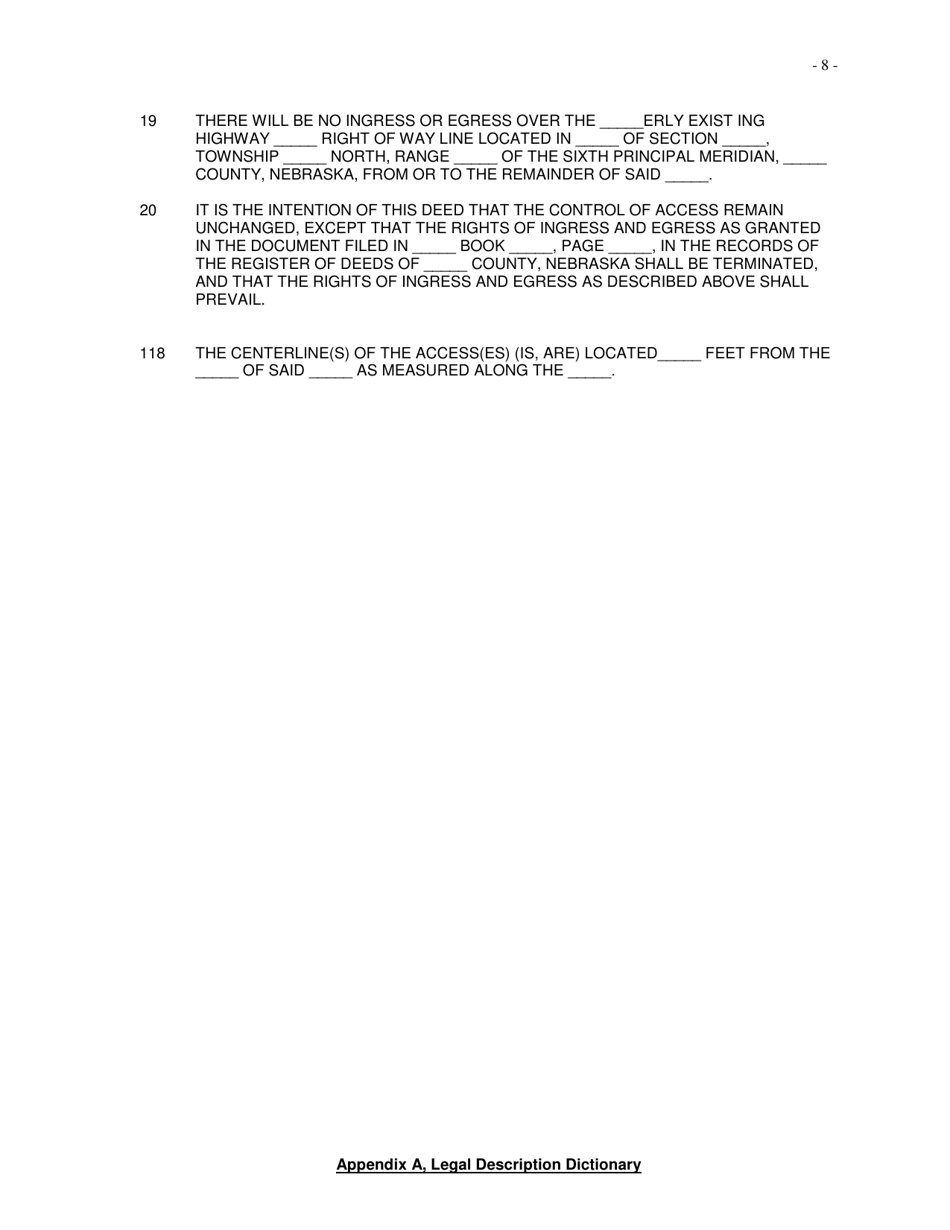 Appendix A Legal Description Dictionary Statements - Nebraska, Page 8