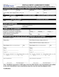 Installment Agreement Form (Unsatisfied Judgment Related Suspensions Only) - Nebraska, Page 2