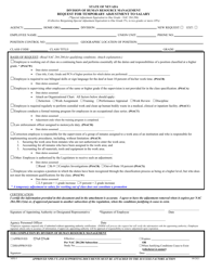 Form NPD-5 &quot;Request for Temporary Adjustment to Salary&quot; - Nevada