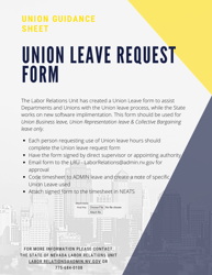 Union Leave Request Form - Nevada