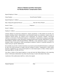 Form C-4A &quot;Release of Medical and Other Information for Nevada Workers' Compensation Claims&quot; - Nevada