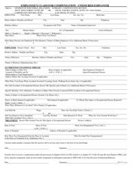 Form D-17 &quot;Employee's Claim for Compensation - Uninsured Employer&quot; - Nevada