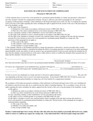 Form D-10(A) Election of Lump Sum Payment of Compensation - Nevada