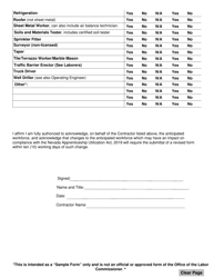 Project Workforce Checklist - Nevada, Page 2
