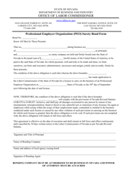Document preview: Professional Employer Organization (Peo) Surety Bond Form - Nevada