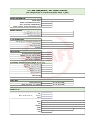 Document preview: Ptd Claim - Amw/Monthly Rate Verification Form - Draft - Nevada