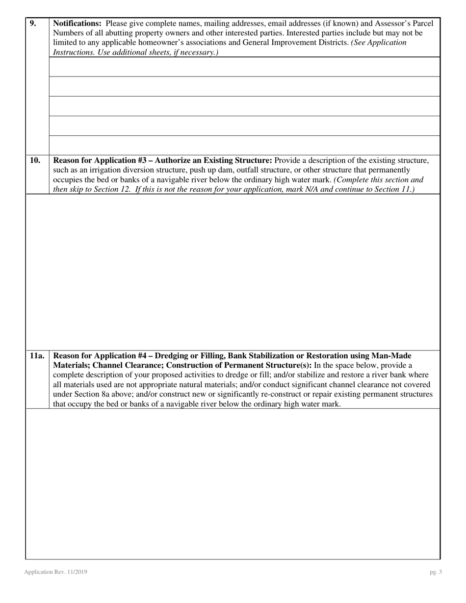 Application for Authorization to Use State-Owned Submerged Lands for Agriculture or Conservation - Nevada, Page 3