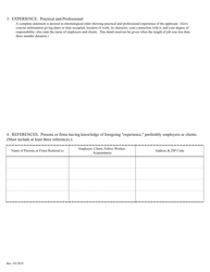 Application for Appointment as State Water Right Surveyor - Nevada, Page 3